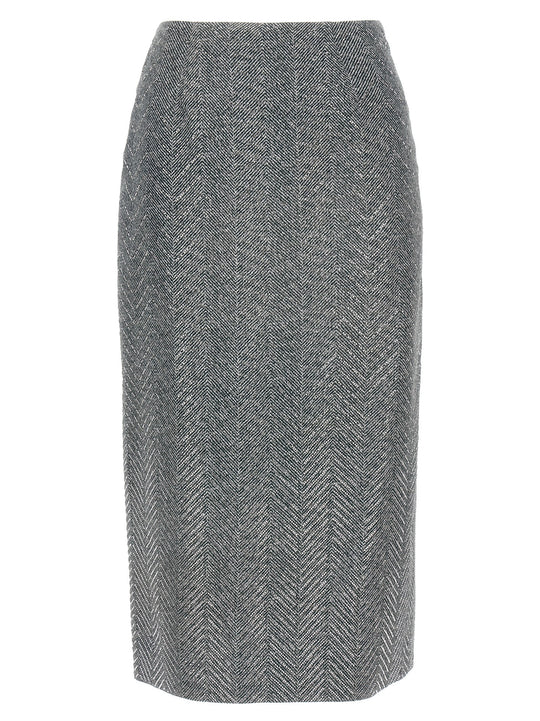 Rhinestone Skirt Gonne Grigio