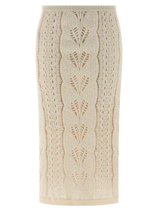 Tricot Skirt Gonne Bianco