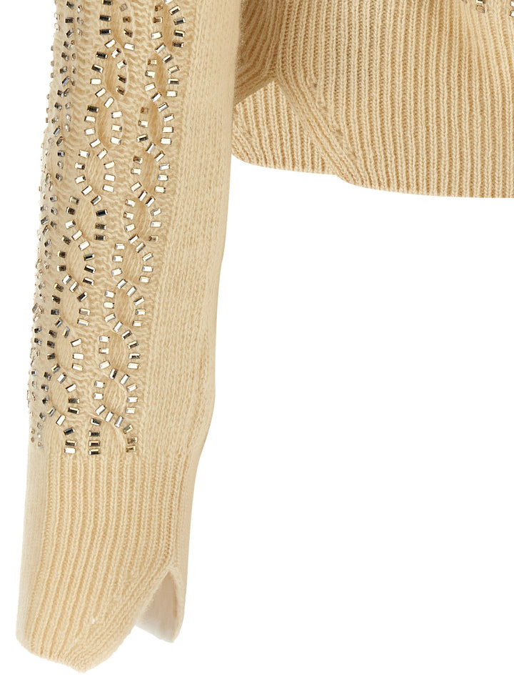 Ermanno Scervino Baguette Studded Sweater Maglioni - Beige | f0e4a39ffebdd48da7e2ef935f5b371dd5a24451