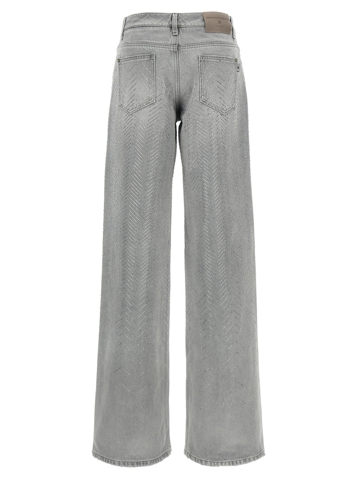 Ermanno Scervino Rhinestone Jeans - Grigio | 075a539237faebb8ba8df589fb6ec0ad0f986834