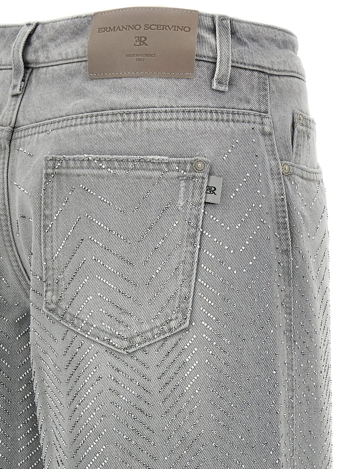 Ermanno Scervino Rhinestone Jeans - Grigio | 977749616b2519d9e096be64be3ad15c764866d5