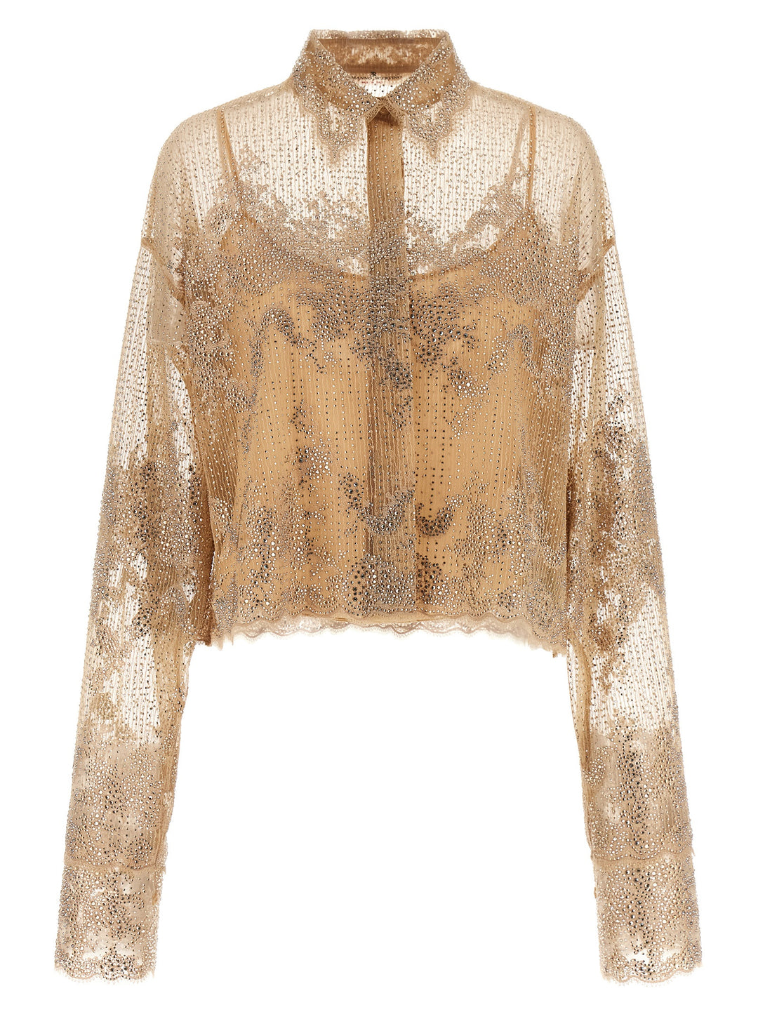 Ermanno Scervino Embroidery Shirt Camicie - Beige | 5b816596c62c9a0484403a21f50d3eff62bf15ac