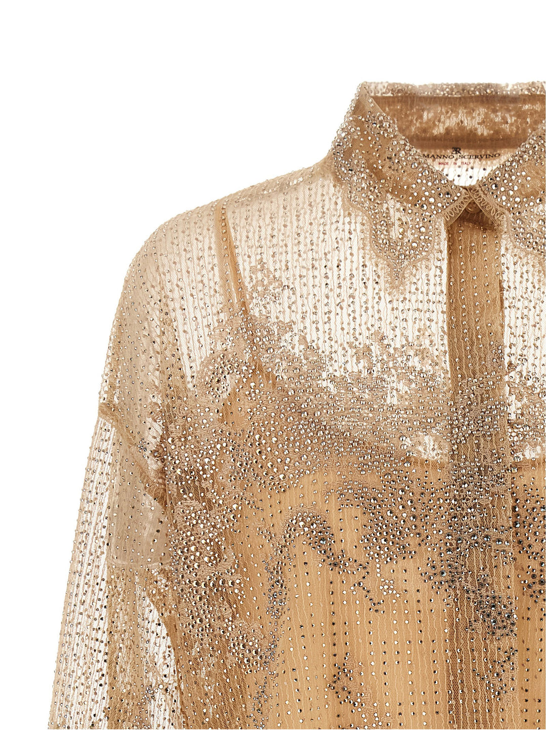 Ermanno Scervino Embroidery Shirt Camicie - Beige | 8e983679f28c9fe6603cb52776952193b4deb94f
