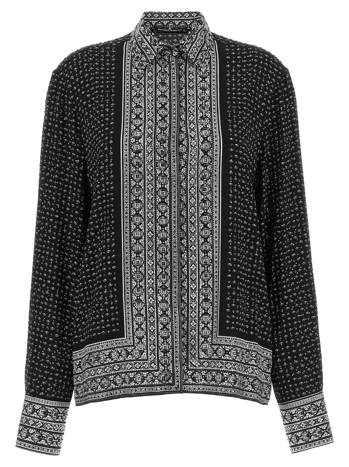 Ermanno Scervino Crystal Shirt Camicie - Bianco/Nero | b80b8ce2291af45f046b07f3b840937b933b5d0b