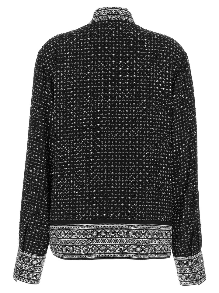 Ermanno Scervino Crystal Shirt Camicie - Bianco/Nero | 461f9e14492ddb0403607081a9949be61753aaea