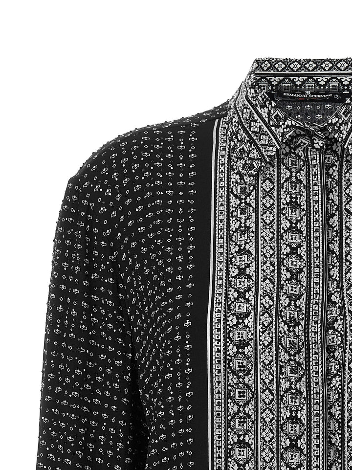 Ermanno Scervino Crystal Shirt Camicie - Bianco/Nero | ff63003192ccab27b80e799d5e3dadfe6fd2ded6