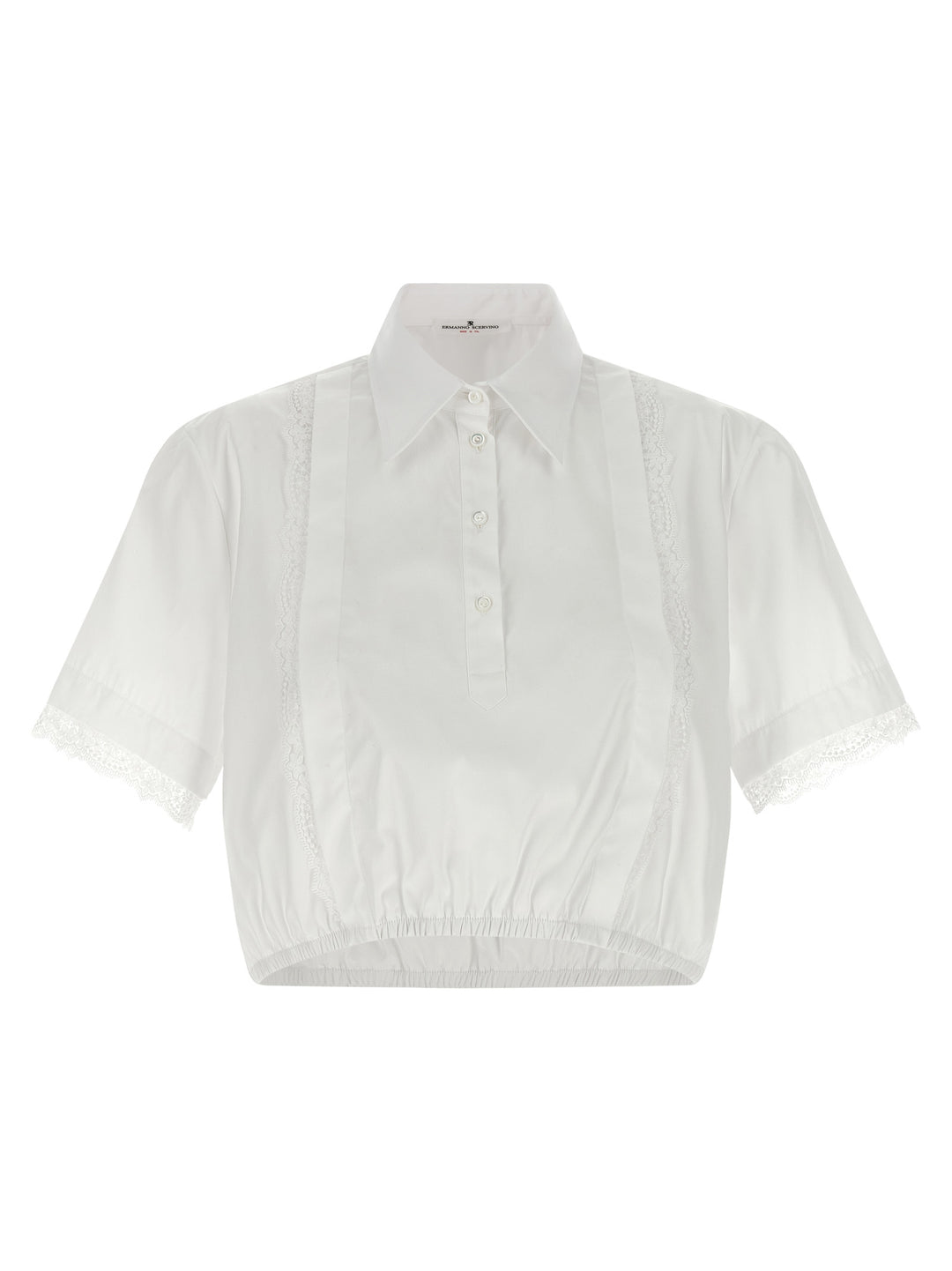 Ermanno Scervino Lace Insert Shirt Camicie - Bianco | c1108cb17374405d8bf85436fbd6652173803496