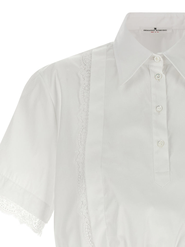 Ermanno Scervino Lace Insert Shirt Camicie - Bianco | 816691070b09be15df1feaea8d84f3cc43e3d041