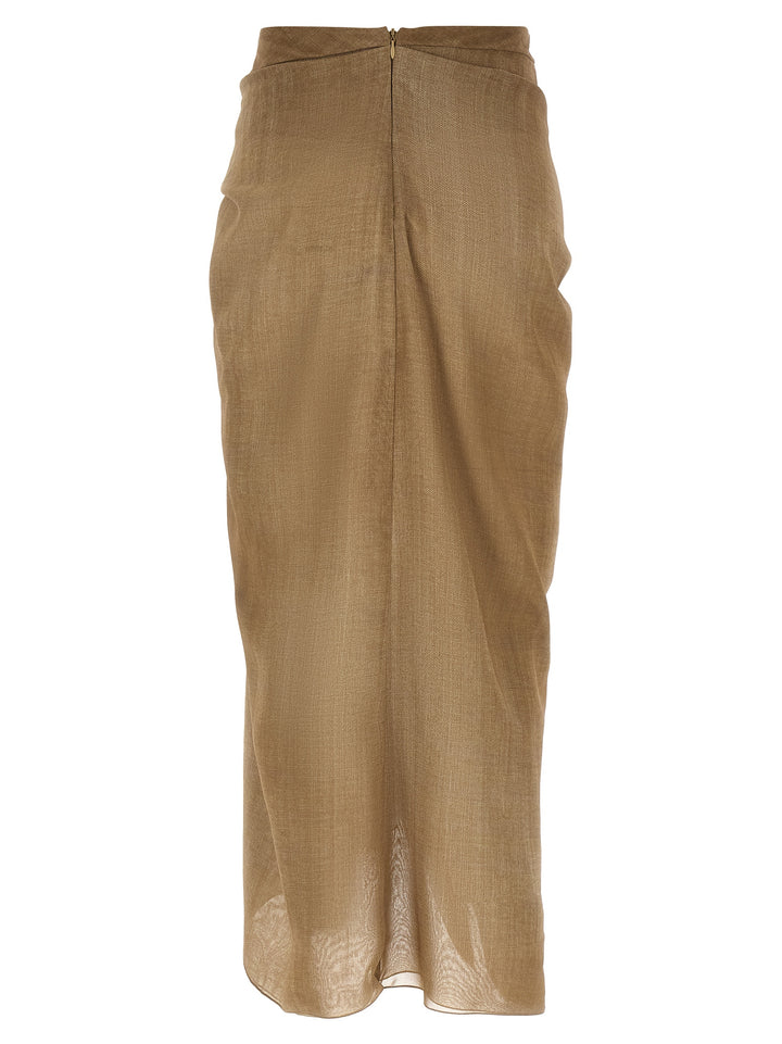 Ermanno Scervino Marocain Skirt Gonne - Beige | 834ef1c8c60b949c20200a4d80e206b90854412a
