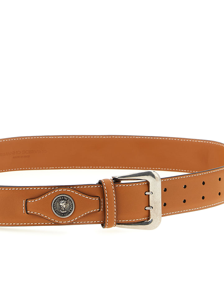 Ermanno Scervino Logo Coin Belt Cinture - Marrone | 8e1be767a58c4c39a4e0db979b84ed0fcc9b7643
