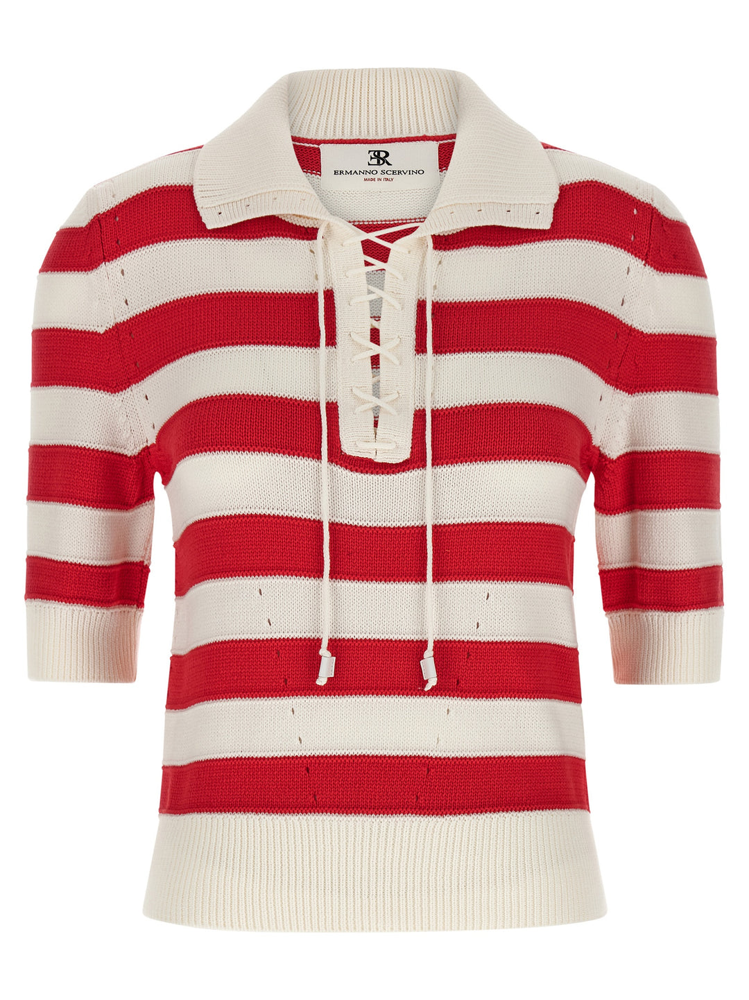 Ermanno Scervino Crochet  Shirt Polo - Rosso | 8a7b739d9f53902bdc1664ad0abedd8d610ba3aa