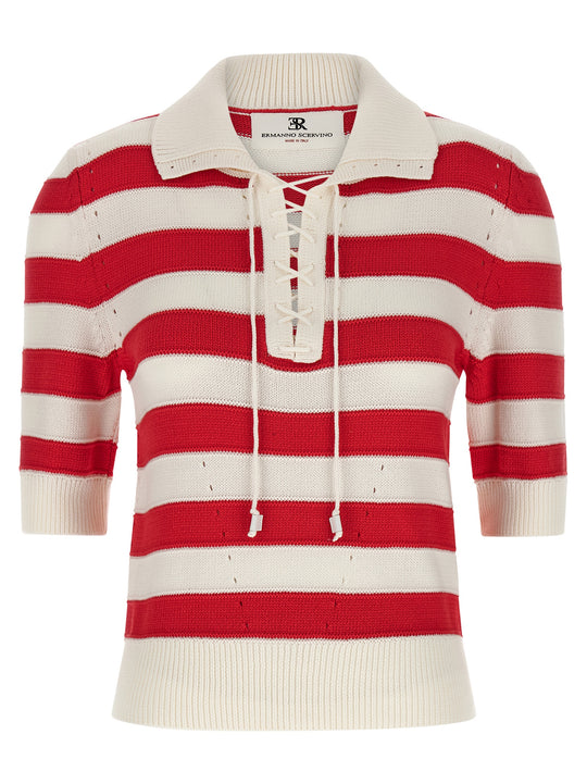Crochet Shirt Polo Rosso