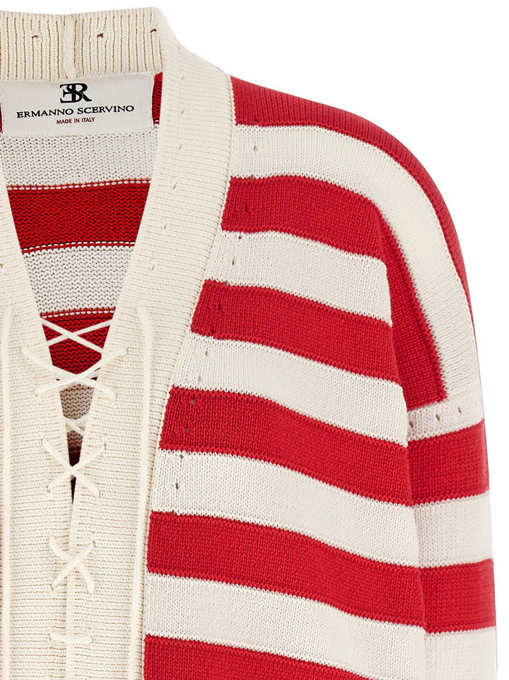 Ermanno Scervino Crochet Cardigan Maglioni - Rosso | 68ddc52699ea511fab3b6b39da767ee673f19029