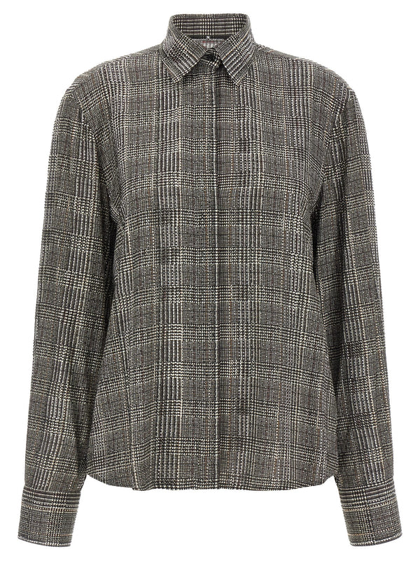 All-Over Rhinestone Shirt Camicie Grigio