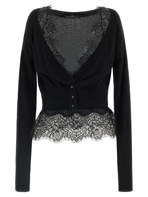 Lace Cardigan Black