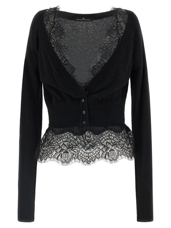 Ermanno Scervino Lace Cardigan Maglioni - Nero | 27c4222e640cb5d2d5857b22ab4388a717929a51