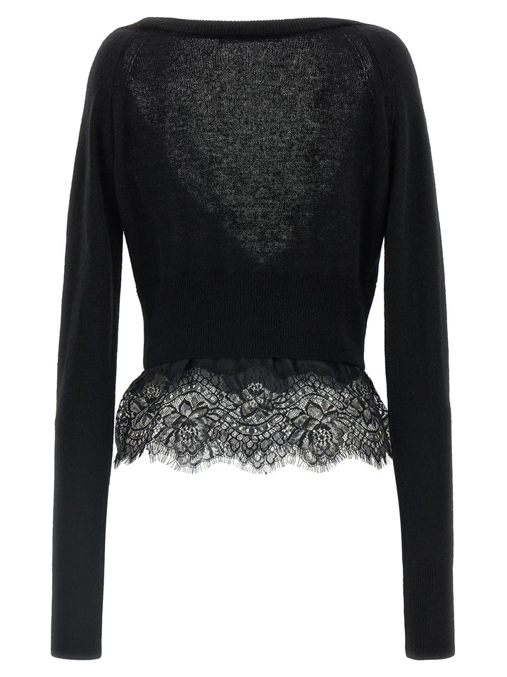 Ermanno Scervino Lace Cardigan Maglioni - Nero | 97de07baa6d1ef7d35c2cc8c3d5e936478203954