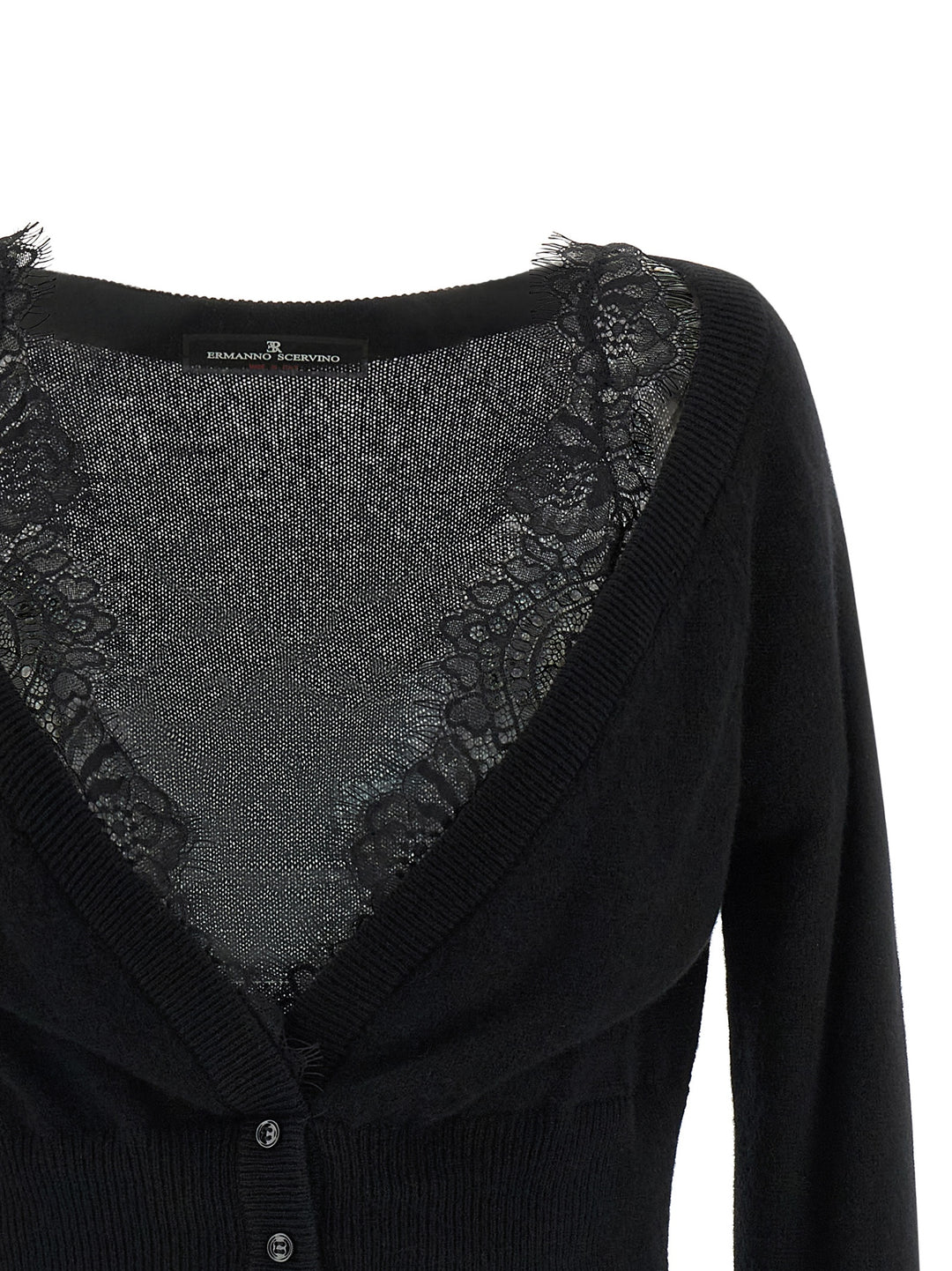 Ermanno Scervino Lace Cardigan Maglioni - Nero | a2ecc99036b75c99925f961422dd9b88efbd72bc