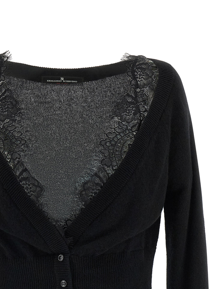 Ermanno Scervino Lace Cardigan Maglioni - Nero | a2ecc99036b75c99925f961422dd9b88efbd72bc