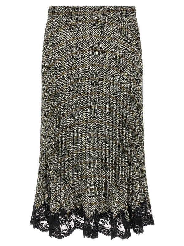 Pleated Skirt With Lace Gonne Multicolor