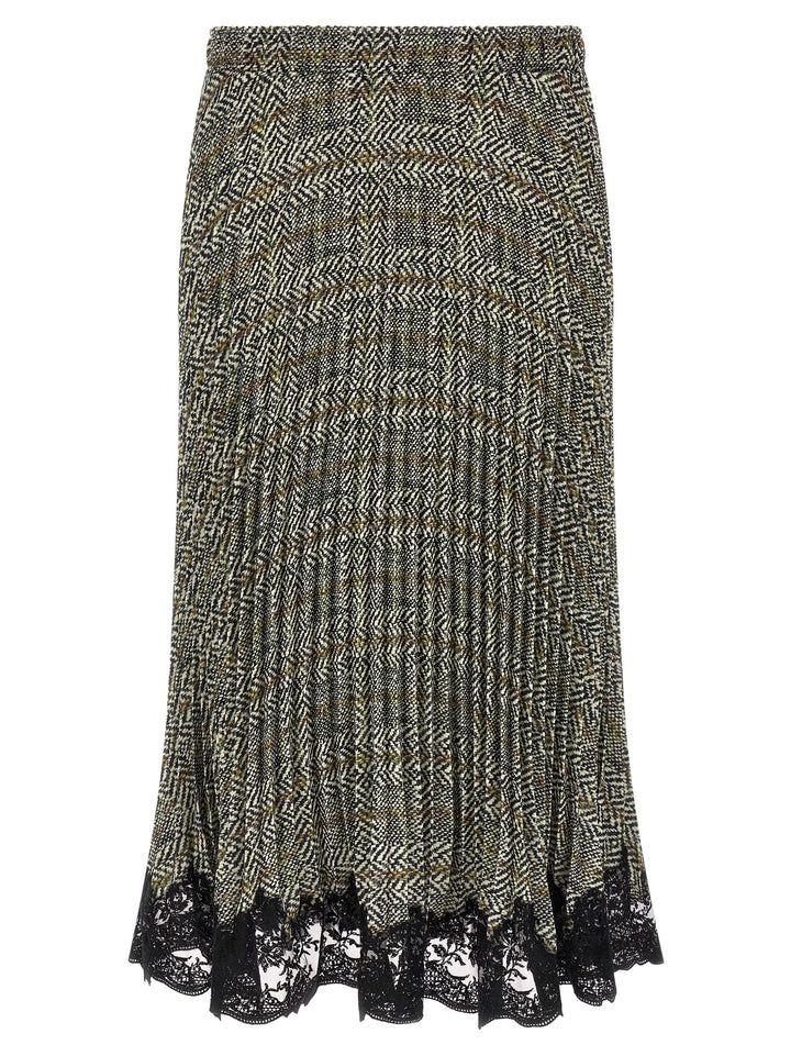 Ermanno Scervino Pleated Skirt With Lace Gonne - Multicolor | 9844f776ed6f54b949ecb0218fac43bb5f84c2b2