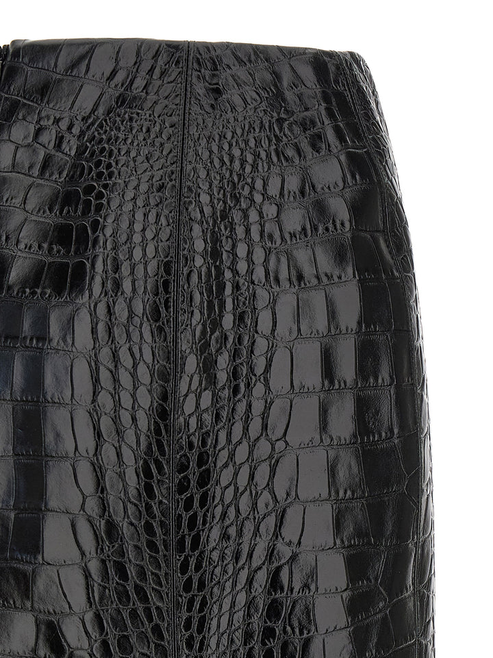 Ermanno Scervino Coconut Print Sheath Skirt With Lace Gonne - Nero | 5ecd95cbeb08c3852dab93e1fdf0169f82011c41