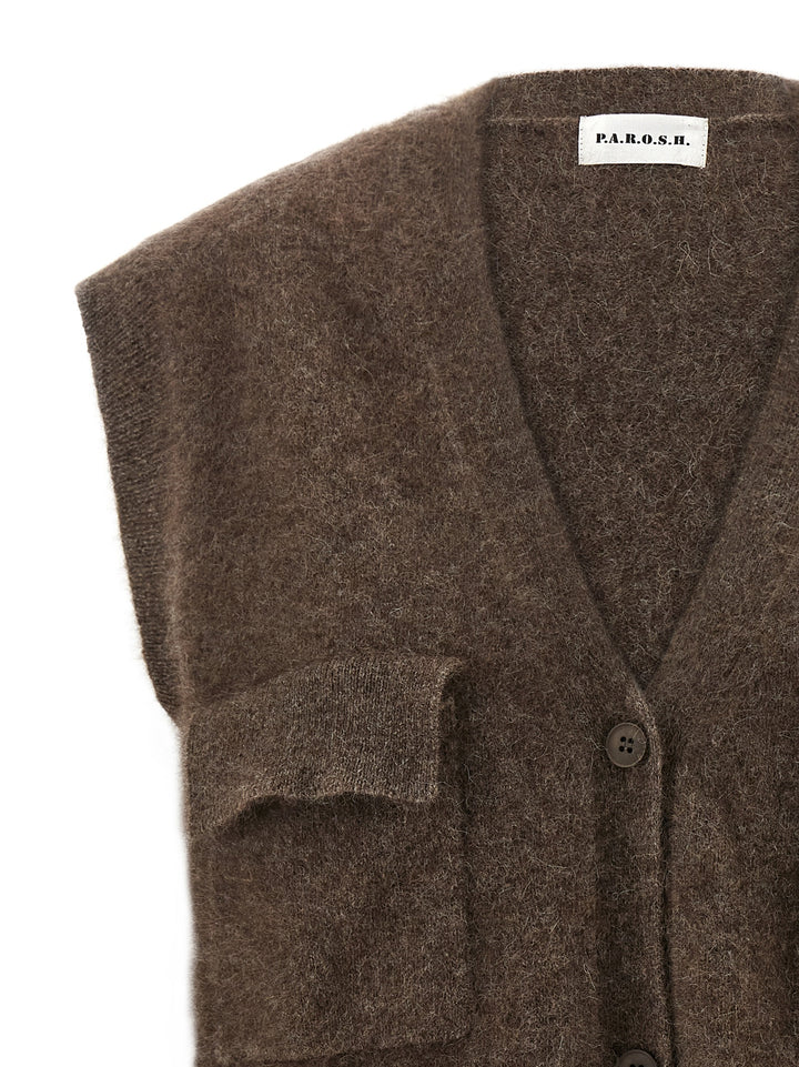 P.A.R.O.S.H. Lacoon Gilet - Marrone | b38ea6aaa91258ffe10fcda8828bb72151331c04