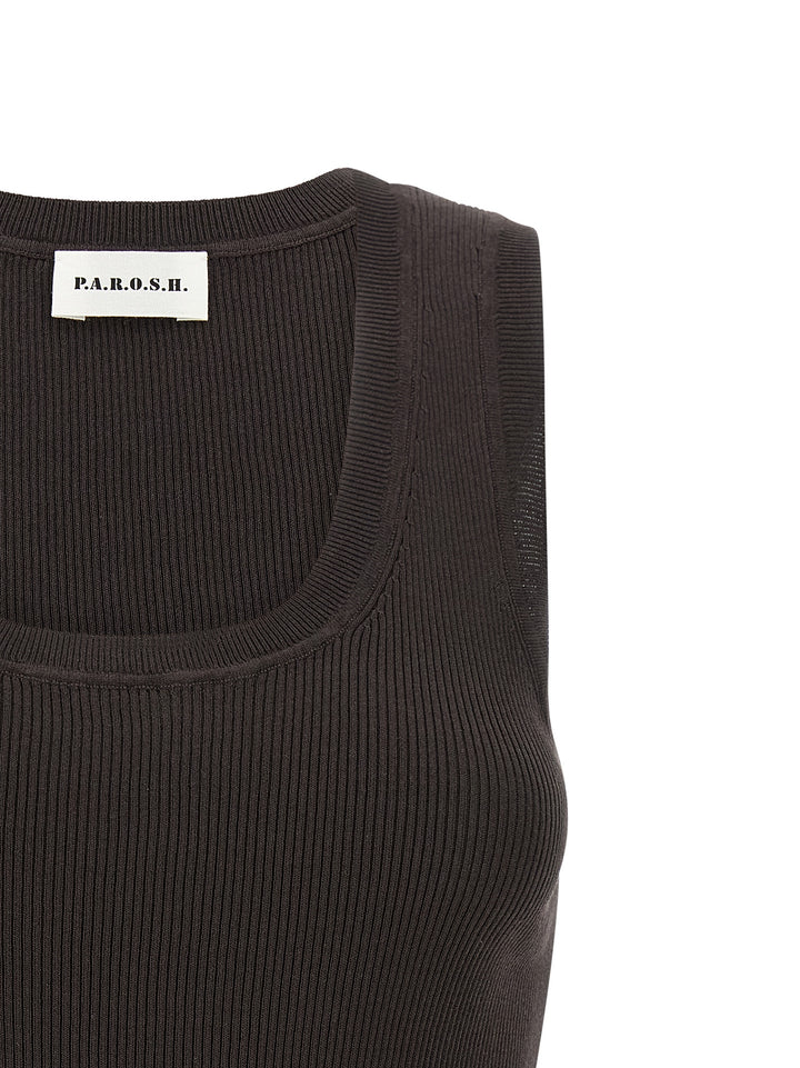P.A.R.O.S.H. Cipria26 Top - Marrone | 4466bde24a9fa94284809e956d2ff9d44d4d7e29