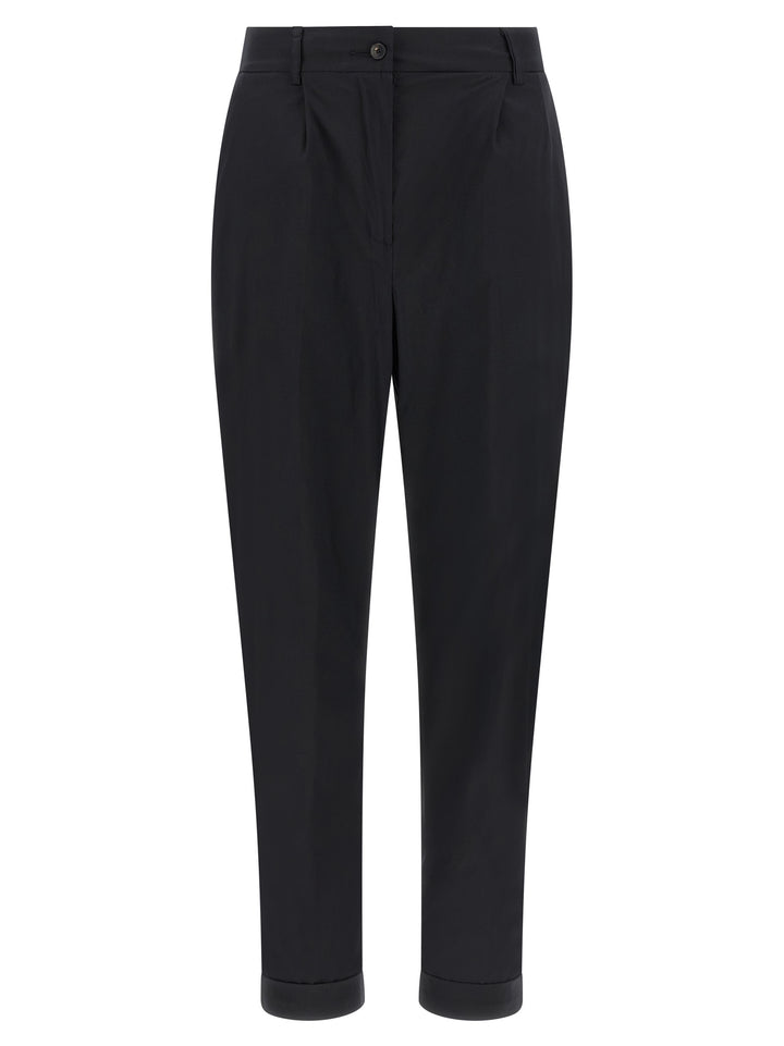Kiton Poplin Pantaloni - Nero | b718c11fa3a7f714fc9c4833fc8bcd3165fbeb78