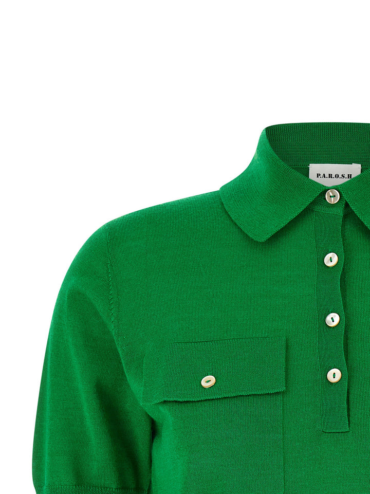 P.A.R.O.S.H. Linfa26 Polo - Verde | fb11be997d12eedd1cee98f5645a5e39dca40cdc