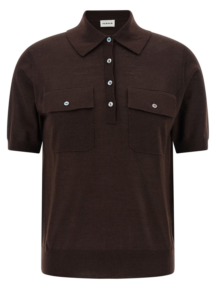 P.A.R.O.S.H. Linfa26 Polo - Marrone | ec35a1950c98b9e0554d351b3392f785809f54a5