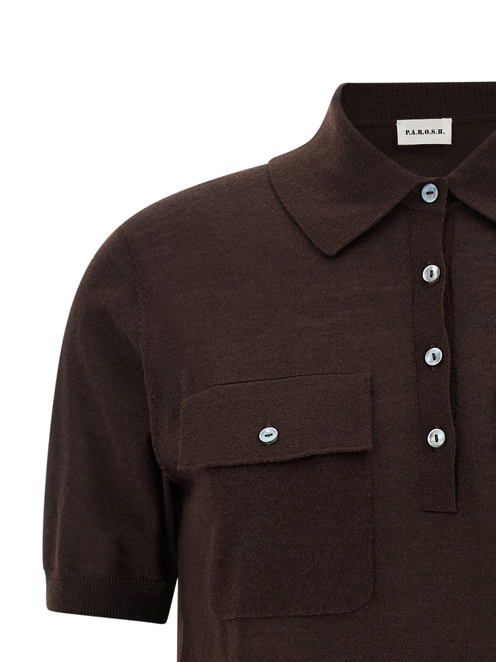 P.A.R.O.S.H. Linfa26 Polo - Marrone | fcf7a5b13a9a0a06415ffadbf62f72203c31489d