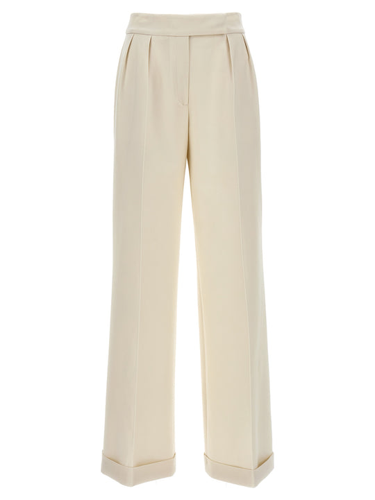 Loose Leg Pantaloni Bianco