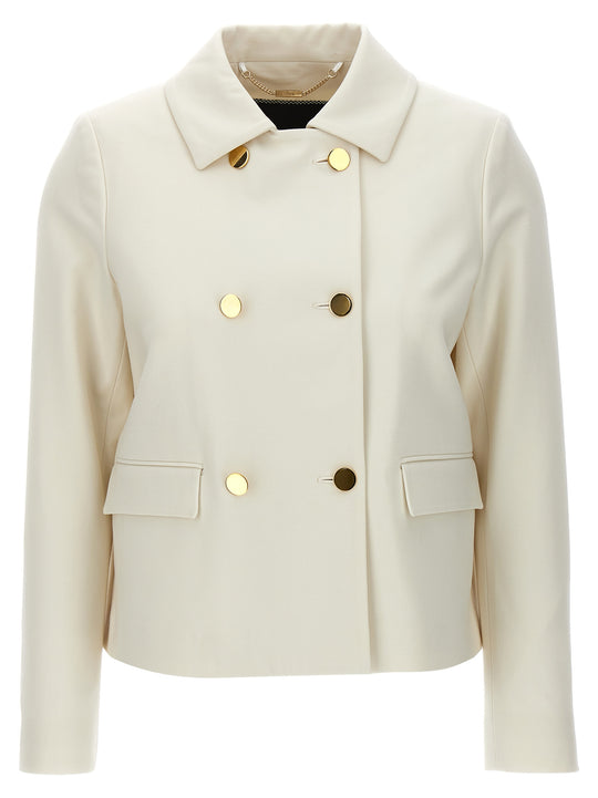 Cropped Double-Breasted Jacket Blazers Bianco