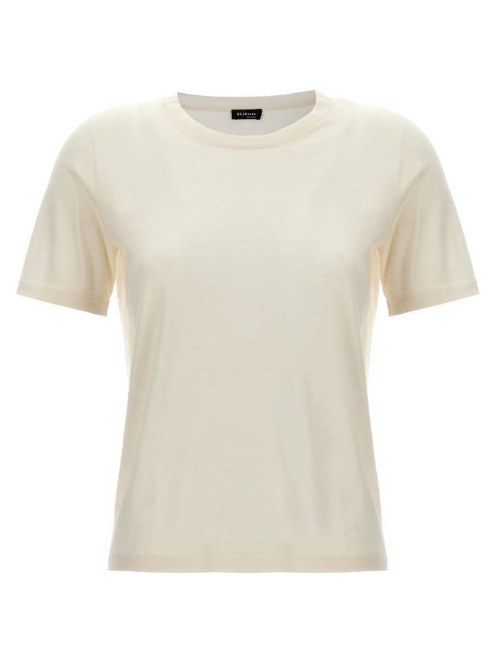 Silk Cashmere T Shirt Bianco
