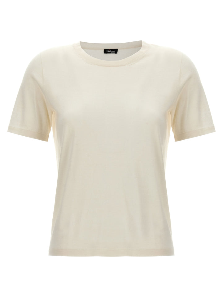Kiton Silk Cashmere T shirt - Bianco | 39589a1fb1cc88f19d354d38582cfa9218ac2adb