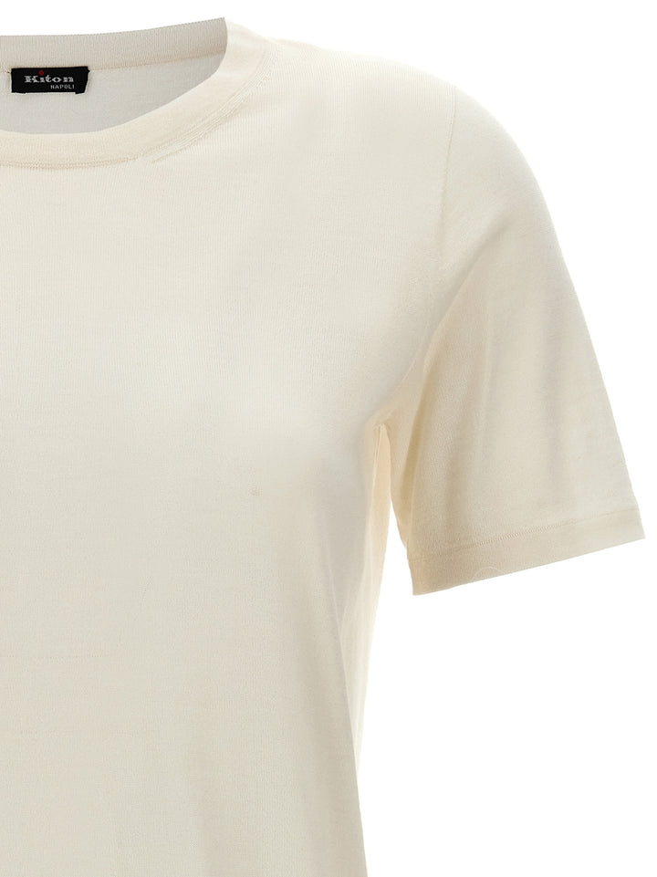 Kiton Silk Cashmere T shirt - Bianco | bfda6579816e37844b601621f4ec58e477b8815b