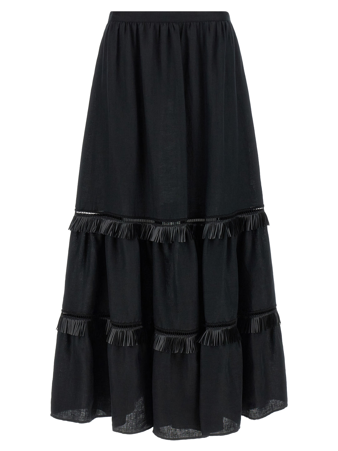 Kiton Fringed Skirt Gonne - Nero | a06e5c3c1b6f37e113e0e58ea7b77f3c4d72643d