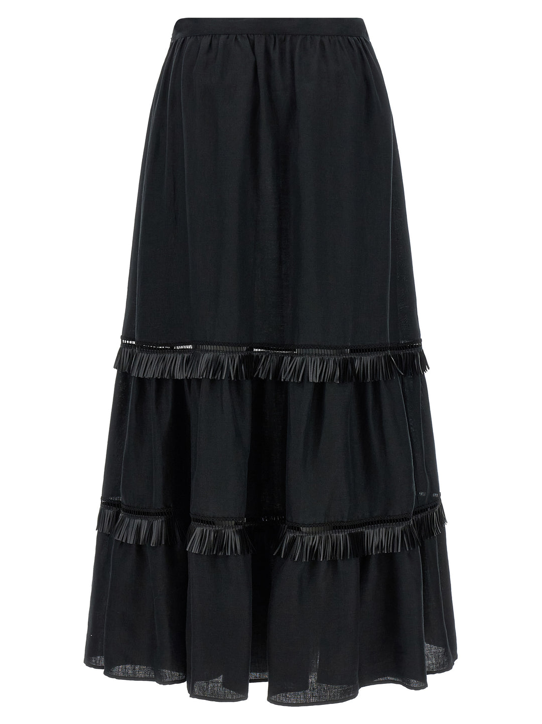 Kiton Fringed Skirt Gonne - Nero | a2699e7caf3d30de910c5c96f9858ca2a44852e1