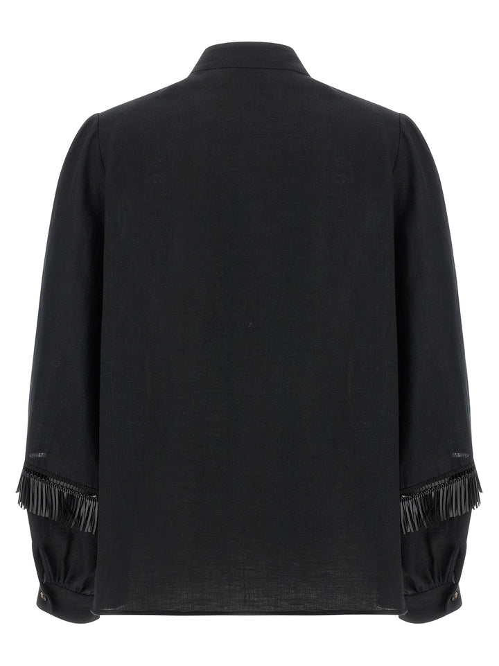Kiton Fringed Shirt Camicie - Nero | cd38d51806091f2c167e4818430a6cbe76d20e63