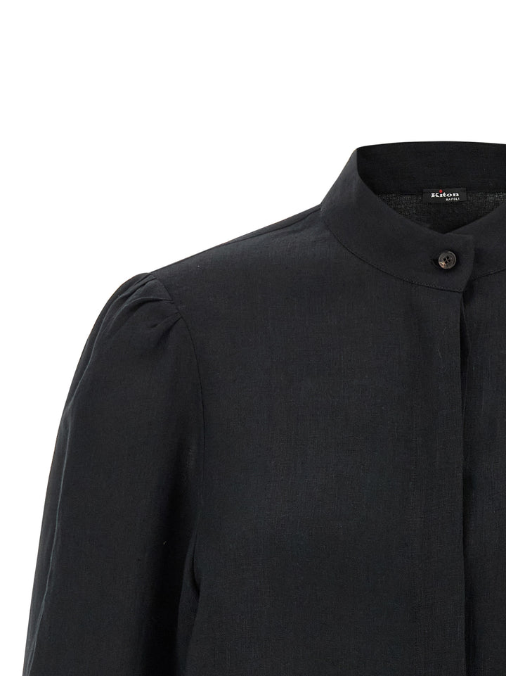 Kiton Fringed Shirt Camicie - Nero | 07fc7d1b893aa86239c2ca68fb3c699094ab45fb