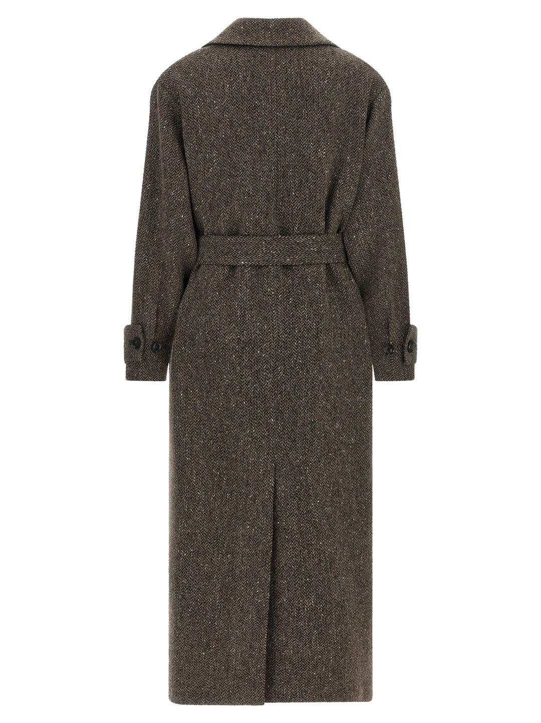 Kiton Chevron Wool Coat Trench e Impermeabili - Marrone | 66fc47f878a1da478127e2586ec601132b72c06e