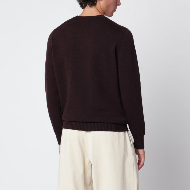 Drumohr Pull Col Rond en Cachemire Bleu-Noir