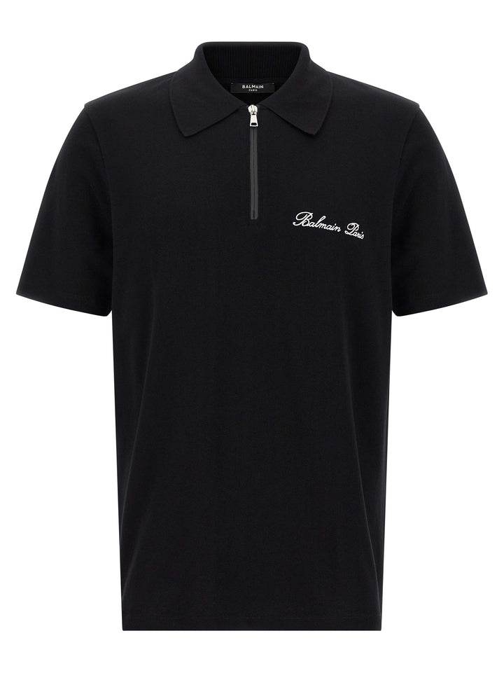 Balmain Logo Embroidery  Shirt Polo - Bianco/Nero | 672c764ebc8e80199c00d23653047a4d953bebf4