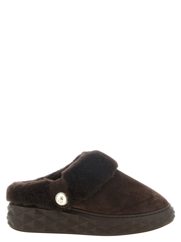 Diamond Maxi Mule Flat Shoes Brown