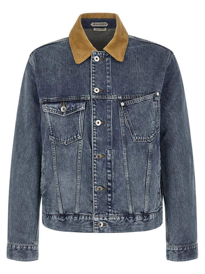 J.W. Anderson Denim Jacket Puffer Jackets - Blu | 06a8440fc8ef5376b416d420c84ab93842ccee35