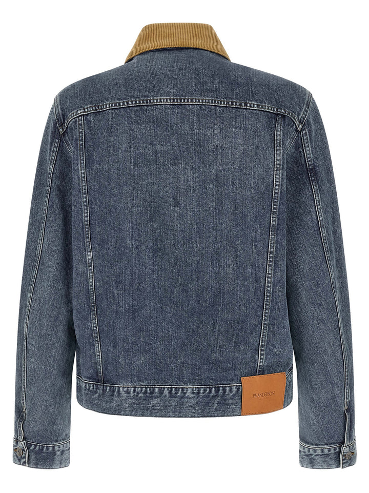 J.W. Anderson Denim Jacket Puffer Jackets - Blu | 29aad6e8ce6f758e573dc8a0461da6275f4975ab