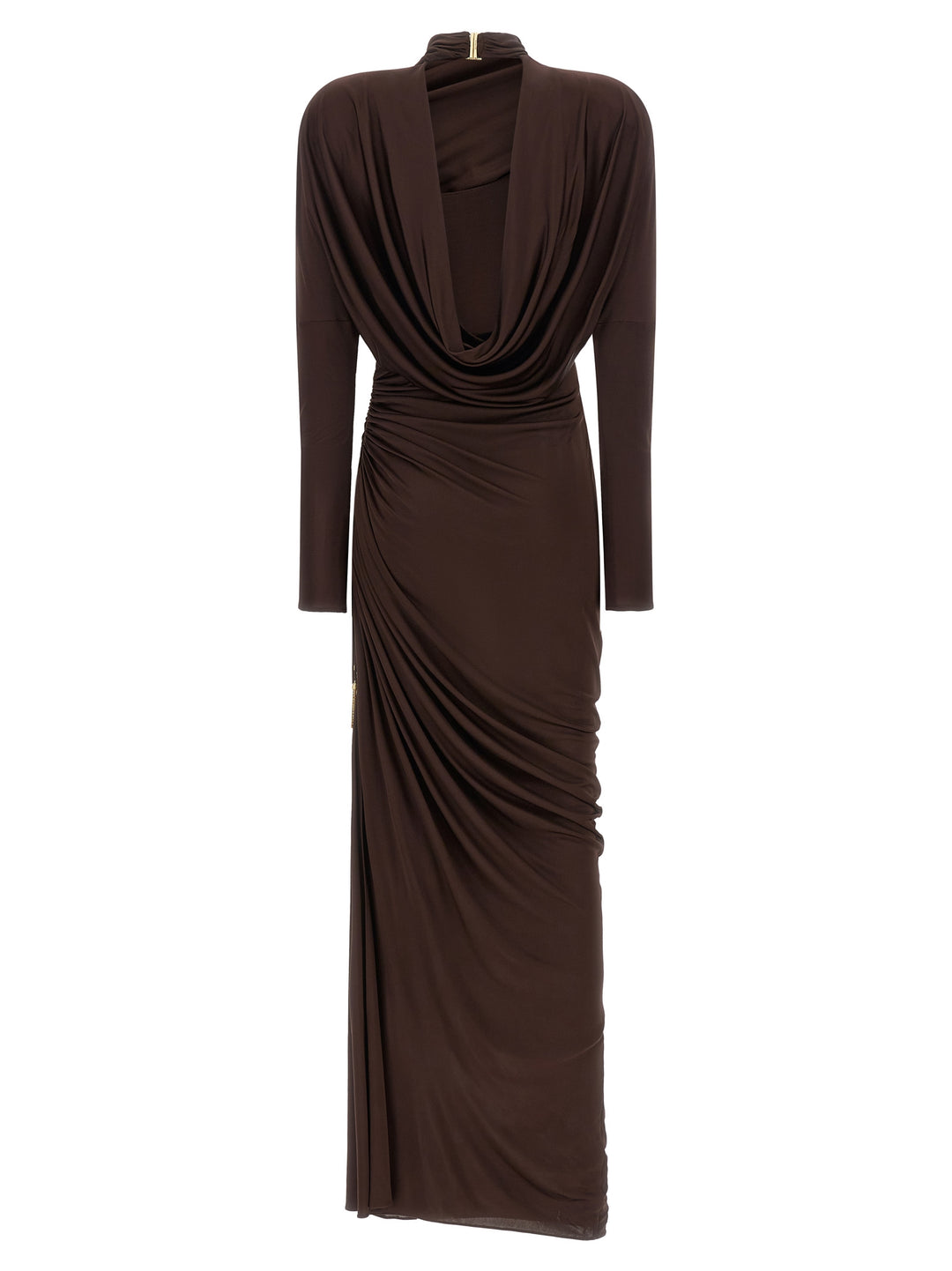Balmain Draped Jersery Dress Abiti - Marrone | c3576150889ac4d67105911f228f747dc0406cfc
