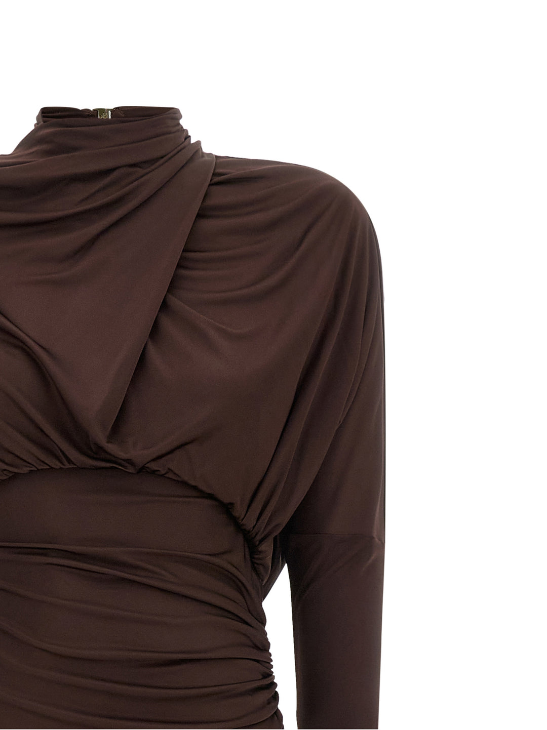 Balmain Draped Jersery Dress Abiti - Marrone | 2abed4d70098b3bff211da35b76dfc86e3918ef9