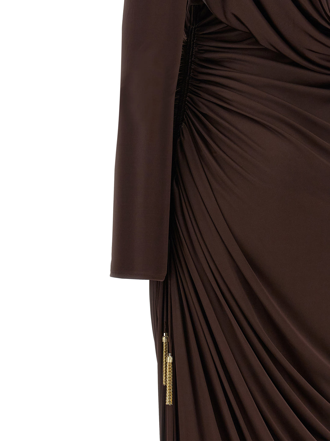 Balmain Draped Jersery Dress Abiti - Marrone | 4cee5a24993b77c3c172e078ac16dd69a8a37df8